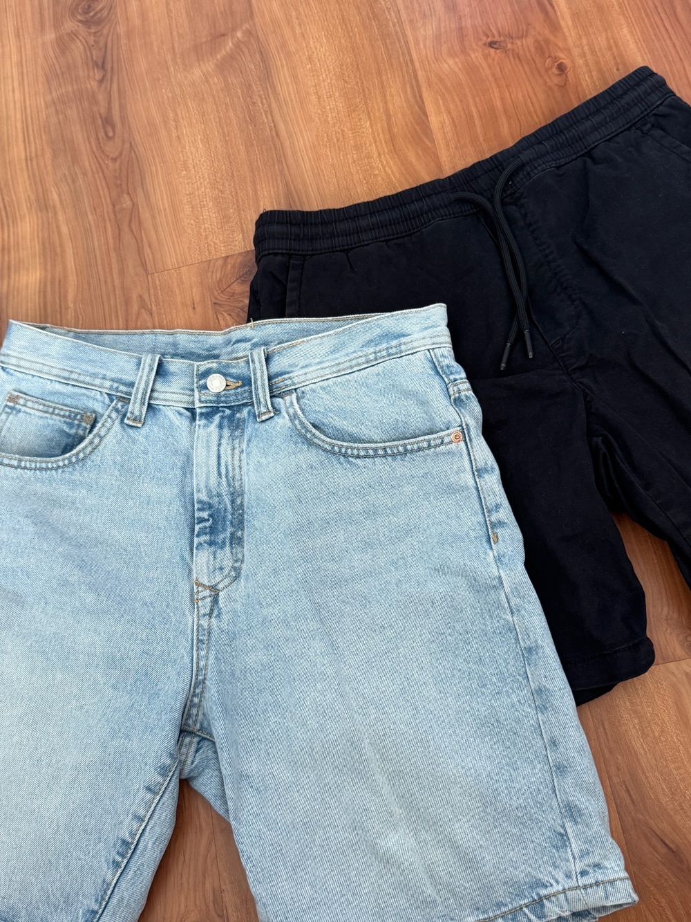 Set of 2: ZARA Men’s Shorts Bundle - Denim & Black Casual Shorts